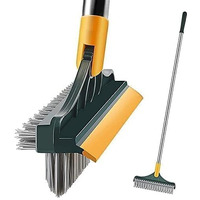 Bathroom 3-In-1 Bathroom Cleaning Brush With Wiper-Bathroom Cleaning Brush Long Handle 180 Rotate Toilet Brush Bathroom Tiles Cleaning, Wiper Floor Scrub For Kitchen Bathroom Cleaning (3 In1)