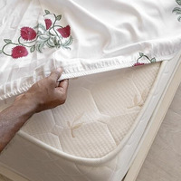 Homemonde All Around Elastic Fitted Bedsheet 210Tc Soft Cotton Queen Size 78 X 72 Inches Floral Printed Fitted Sheet With 2 Pillow Covers, Red Rose - 198 X 182 Cm
