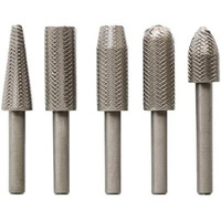 Ilika High Speed Metal File Burr Drill Bit Set Metal Working Rasps 1/4" / 6.35Mm Shank Burs Tools Cutting Tool Black 5Pcs/Set, High Speed Steel, Round (5 Pc)