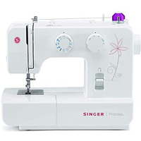 Singer Promise 1412 Zig-Zag Sewing Machine, 12 Built-In Stitches, 25 Stitches Functions (White) With 70 W Powerful Motor & Feed Dog With106 Teeth In 6 Rows-Get Free Online Interactive Master Class