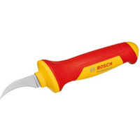 Bosch Professional Vde Stripping Knife  Sickle-Shaped Hook Blade, S2 Steel, Ergonomic Soft Grip With Thumb Rest & Finger Hook For Easy Task