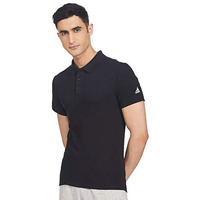 Adidas Men Cotton Ess Base Regular Fit Polo,Sports Polo Shirts,Black , Large