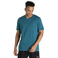 Puma Cotton Men's Solid Regular T-Shirt (67460005_High Risk Red-Blue Coral M)