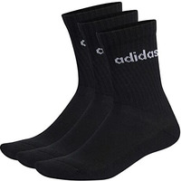 Adidas Polyester Crew Length Unisex Adult Training C Lin Crew 3P Crew Socks For All Season, Black