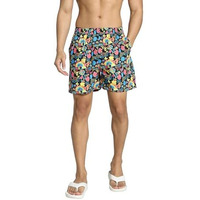Puma Men's Cotton Classic Printed Boxer Shorts (Pack Of 1) (685242_Black-Firelight-Speed Blue-Lemon Zest