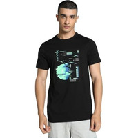 Puma Men's Printed Slim Fit T-Shirt (683640_Black