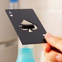 Pro365 Casino Poker Bottle/Bar/Beer/Soda Steel Opener Card Size(Black)