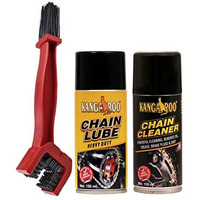 Kangaroo Chain Lubricant With Cleaner Spray And Brush (150Ml, Length 25Cm Height 6.5Cm Width 6.5Cm) For Motorcycle.