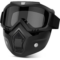 Cofiex Goggle Mask For Cycling & Off-Road Riding - Anti-Scratch, Uv Protective, Windproof Shield With Detachable Mouth Filter, Adjustable Strap, Soft Foam Padding - Unisex