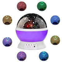 Zayne Star Master Rotating 360 Degree Moon Night Light Lamp Projector With Colors And Usb Cable,Lamp For Kids Room Night Bulb (Multi Color,Pack Of 1, Random,Plastic)