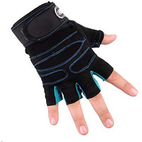 Lafillette Shockproof Anti-Slip Outdoor Professional Road Bike Bicycle Half Finger Cycling Gloves For Men Sport Gloves (Blue, Microfiber)