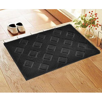 Ivaza Rubber Door Mat Outdoor Mat,Rubber Stud Mat, Antimicrobial Room Mat Floor Mat -40X60 Cm Black