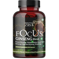 Ziist Focus Ginseng Blend Panax Ginseng | Ginkgo Bilobal | American Ginseng | Siberian Ginseng | Rhodiola Dietary Supplement | 90 Capsules