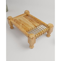 World Mart Serving Tray Charpai Design Natural Finish 11X7 Inches For Serving Tea And Snacks Breakfast Tray
