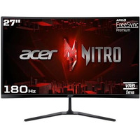 Acer Ed270R S3 27 Inch (68.58 Cm) Full Hd 1500 R Curved Gaming Lcd Monitor With Led Back Light I 1Ms Vrb, 180Hz Refresh Rate I Amd Freesync Premium I 2 X Hdmi 1 X Display Port I Hdr 10 I Black