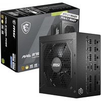 Msi Mag A750Gl Pcie5 Power Supply Unit, 750W, 80 Plus Gold, Fully Modular, Atx 3.0, Pcie 5.0 Gpu Support, 120Mm Fdb Fan, Full-Bridge Llc, Flat Black Cables - 7 Year Warranty