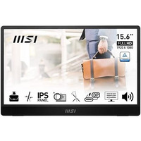 Msi Pro Mp161 E2 15.6 Inch Full Hd Portable Monitor - 1920 X 1080 Ips Panel, 60Hz, Eye-Friendly Screen (Pc, Laptop, Mobile), Speakers, Enhanced Chassis & Kickstand - Mini-Hdmi 2.0B, 2 X Usb Type-C