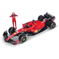 Bburago - 1/24 Scale Model Compatible With Ferrari Sf23 F1# 16 Charles Leclerc 2023 With Pilot Figurine,Red