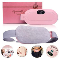 Weptix Portable Cordless Heating Pad For Menstrual Cramps Relief, Heating Pad,3-Speed Temperature Adjustment & 4-Speed Massage Modes,Back&Belly Heating Pad For Women& Girl (Belt Pads Electric_Pink.)