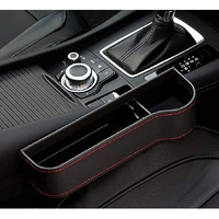 Vinsu Car Side Organizer For Driver Seat Gap Filler Console Side Pocket With Bottle Cans Holder, Space Saving Rack Holding Cards, Phones, Keys, Coins (Black/ Driver Side/ 27 X 8 X 17Cm) (Pack Of -1Pc)