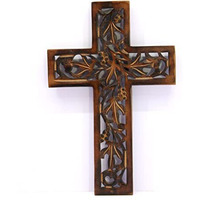 Esplanade Jesus Christ Cross Catholic Wooden Crucifix For Wall, Church Chapel | Home Decor | Wood - 12.25" Inches - Brown