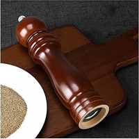 Tcco Traditional Wooden Salt & Pepper Shakers With Adjustable Coarseness Refillable Stainless Steel Mechanism For Kitchen Dining Table Set | Best Kitchen Tools And Gadgets (8 Inch-Paper Grinder)