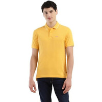 Levi's Cotton Men's Polo Collar Regular Fit Solid T-Shirts Yellow, Large