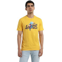 Levi's Men's Cotton Crew Neck Regular Fit Graphic T-Shirts Yellow, Large