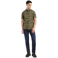 Levi's Men's Cotton Geometric Slim Fit Shirt (32908-0324_Green, Xl