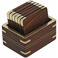 Itos365 Wooden Drink Coasters Wood Table Coaster Set Of 6 For Tea Cups Coffee Mugs Beer Cans Bar Tumblers And Water Glasses