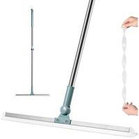 Athugtix Stainless Steel Multifunction Magic Broom,Silicone Floor Squeegee Broom With Long Handle,Scraping Besom For Floor Bathroom Kitchen Shower Tile Pet Hair (Silicon), 35 Cm, Multicolor
