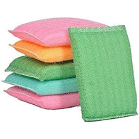 Sr Sponge & Plastic Kitchen Scrubber For Dish/Utensils/Tiles Cleaning Heavy Quality Scrub Pad Multicolor Free Size Pack Of 5