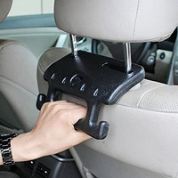 Dayish Car Backseat Headrest Hook | Hanging Storage Holder | Car Organiser | Space Saving Car Seat Hanger With Grab Bar Suitable For All Cars, Handbag, Wallets, Keys, Grocery Bags - Black