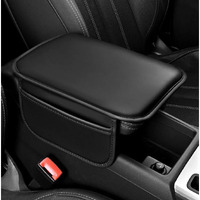 Abe Car Center Console Armrest Cover Pad Fashion Pu Leather Car Armrest Cushion Universal Fit For Suv/Truck/Car, Auto Armrest Seat Box Cover With 2 Mobile Pockets, & Easy Install(Suv Only)