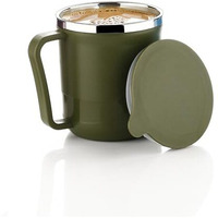 Xmart India Insulated Stainless Steel Coffee Mug With Lid  300Ml Double Wall Tea & Milk Mug For Home, Office, Restaurant  Stylish, Leakproof, Drinkware Gift (1 Pc, Dark Green)