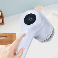 5 In 1 Electric Cleaning Magic Brush Multifunctional Spin Cleaner Brush With 5 Brush Heads And Charging Cord For Multi Use Kitchen Tiles Carpet Sink Basin Bathroom Dish Pots Wall Shoe Car Surfaces (1)