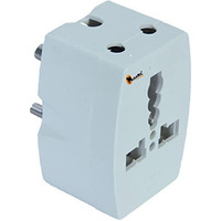 Nuianil 6A To 16A International Converter Plug - Heavy Duty Multiplug Adapter (5A To 15A) - 3 Outlets - White