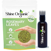Shine Organic Rosemary Dried Leaf/Leaves With Applicator - 100 Gm | Dried Rosemary Leaves For Hair, Food & Tea (100% Natural) - (100 Gm)