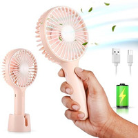 Gesto Portable Fan Rechargeable  Usb Charging Hand Fan With 1200Mah Battery & 3 Speed Modes | Mini Fan, Small Fan, Handheld Fan  Ideal For Travel, Makeup, Kitchen | WomenS Personal Pankhaa - Pink
