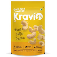 Kravio Premium Roasted Salted Cashew Nuts 200G | Zero Cholesterol Natural Jumbo Size Whole Kaju Nuts & Dry Fruits | Rich In Protein, Roasted Crunchy Delicious Healthy Snacks