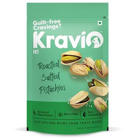 Kravio Premium Roasted Salted Pistachios 200G | Zero Cholesterol Natural Inshell California Pista Nuts & Dry Fruits | Rich In Protein, Roasted Crunchy Delicious Healthy Snacks