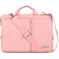 Probus Canvas Dual Pocket Laptop Sleeve Messenger Bag Organizer Compatible With 15.6Inch Laptop- Pink