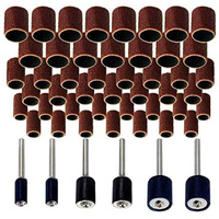 Ing 51Pcs Sanddrum Set For Dremel & All Other Rotary Tools With 51 Replaceable Sandbands & 6 Rubber Drum Mandrels For Wood Work, Metal Work, Jewellery Makmodel Making, Brown