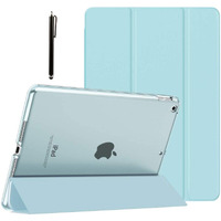 Proelite Faux Leather Smart Flip Case Cover For Apple Ipad 10.2" 9Th Gen (2021) / 8Th Gen / 7Th Gen With Stylus Pen, Light Blue