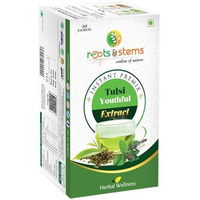 Roots & Stems Tulsi Tea | Instant Premix Extract Powder With Probiotic Herbal Tea | For Cold, Cough & Immunity | 60G (3Gx20 Sachets) Pack Of 1