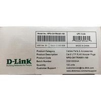 D-Link Cat 6 Rj 45 Cable Connector - Pack Of 100 Pieces,Silver