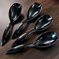 Vemlons Serving Spoon, Black Long Handled Serving Spoon Melamine Tableware (Set Of 4 Piece) (Black)