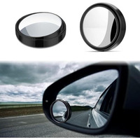 Even 2" Round Hd Glass Convex 360 Wide Angle Side Rear View Mirrors, Pack Of 2, For Cars, Suvs, And Trucks