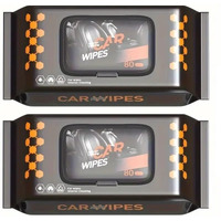Winkelen Car Interior Cleaning Wet Wipes Tissue Paper 160 Pcs, Car Seat Window Cleaning Disposable Wipes For Car Care, Auto Car Dashboard Glass Leather Steering Cleaner Wipes For Cleaning Car (2 Pack)