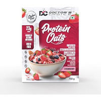 Dc Doctors Choice Strawberry High Protein Oats (23G Protein), Jaggery Sweetened, No Additives, 0G Refined Sugar, High-Fiber Cereal With Raisins | Doctor Choice Oats (750G, Strawberry)